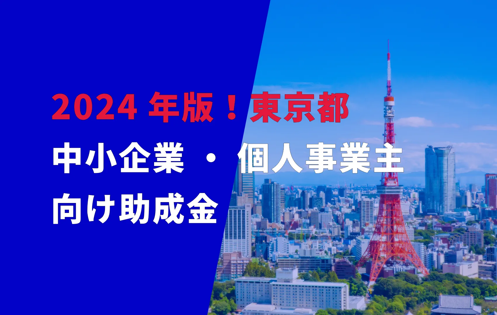 2024年版！東京都の中小企業・個人事業主向けの助成金