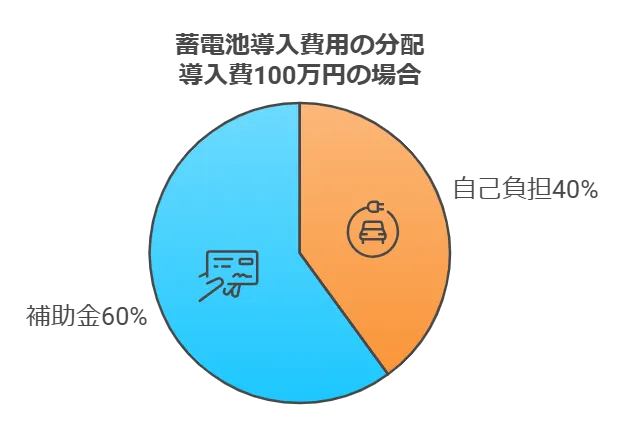 導入費100万円の費用の分配図