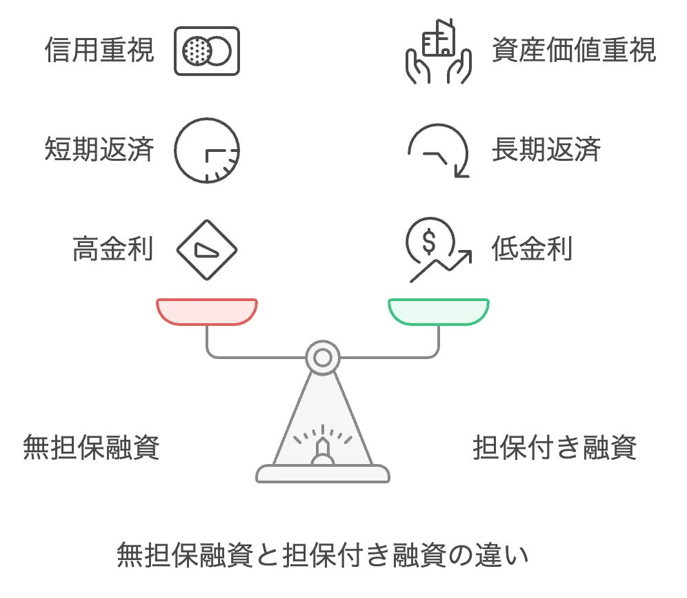 無担保融資と担保付き融資の違い